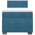 cadre de lit avec matelas Bleu foncé 90x190 cm