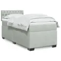 cadre de lit et matelas Gris clair 90x190 cm Velours