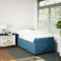 cadre de lit avec matelas Bleu foncé 90x190 cm