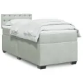 cadre de lit et matelas Gris clair 90x190 cm Velours