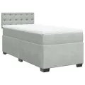 cadre de lit et matelas Gris clair 90x190 cm Velours