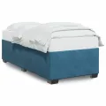 Cadre de lit sans matelas bleu 90x190 cm velours