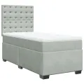 cadre de lit et matelas Gris clair 90x190 cm Velours