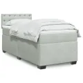 cadre de lit et matelas Gris clair 90x190 cm Velours
