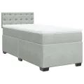 cadre de lit et matelas Gris clair 90x190 cm Velours
