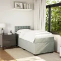 cadre de lit et matelas Gris clair 90x190 cm Velours