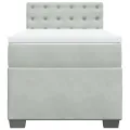 cadre de lit et matelas Gris clair 90x190 cm Velours