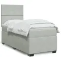 cadre de lit et matelas Gris clair 90x190 cm Velours