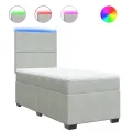 cadre de lit et matelas Gris clair 90x190 cm Velours