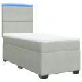 cadre de lit et matelas Gris clair 90x190 cm Velours
