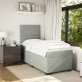 cadre de lit et matelas Gris clair 90x190 cm Velours
