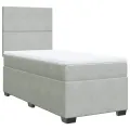 cadre de lit et matelas Gris clair 90x190 cm Velours