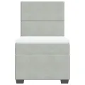 cadre de lit et matelas Gris clair 90x190 cm Velours