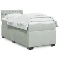 cadre de lit et matelas Gris clair 90x190 cm Velours