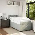 cadre de lit et matelas Gris clair 90x190 cm Velours