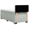 cadre de lit et matelas Gris clair 90x190 cm Velours