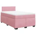 cadre de lit avec matelas rose 120x190 cm velours