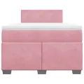 cadre de lit avec matelas rose 120x190 cm velours