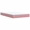 cadre de lit avec matelas rose 120x190 cm velours