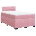 cadre de lit avec matelas rose 120x190 cm velours
