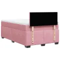cadre de lit avec matelas rose 120x190 cm velours