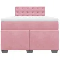 cadre de lit avec matelas rose 120x190 cm velours