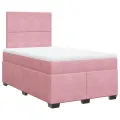 cadre de lit avec matelas rose 120x190 cm velours
