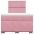 cadre de lit avec matelas rose 120x190 cm velours