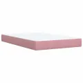 cadre de lit avec matelas rose 120x190 cm velours