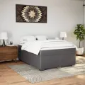 cadre de lit avec matelas Gris 140x200 cm Similicuir