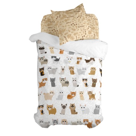Parure de couette HappyFriday Mr Fox Cats Multicouleur Lit 1 persone 2