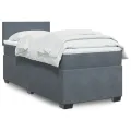 cadre de lit avec matelas gris foncé simple velours