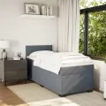 cadre de lit avec matelas gris foncé simple velours