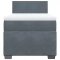 cadre de lit avec matelas gris foncé simple velours