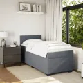 cadre de lit et matelas Gris foncé 90x190 cm Velours