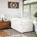 cadre de lit avec matelas Blanc 100x200cm Similicuir