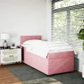 cadre de lit et matelas Rose 80x200 cm Velours