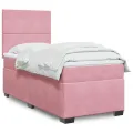 cadre de lit et matelas Rose 80x200 cm Velours