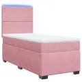 cadre de lit et matelas Rose 80x200 cm Velours