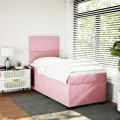 cadre de lit et matelas Rose 80x200 cm Velours