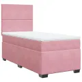 cadre de lit et matelas Rose 80x200 cm Velours