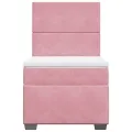 cadre de lit et matelas Rose 80x200 cm Velours