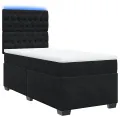 cadre de lit avec matelas Noir 90x190 cm Velours
