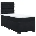 cadre de lit avec matelas Noir 90x190 cm Velours