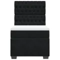 cadre de lit avec matelas Noir 90x190 cm Velours