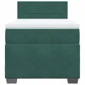 cadre de lit et matelas Vert foncé 80x200 cm Velours