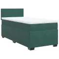 cadre de lit et matelas Vert foncé 80x200 cm Velours