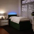cadre de lit et matelas Vert foncé 80x200 cm Velours