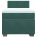 cadre de lit et matelas Vert foncé 80x200 cm Velours