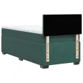 cadre de lit et matelas Vert foncé 80x200 cm Velours